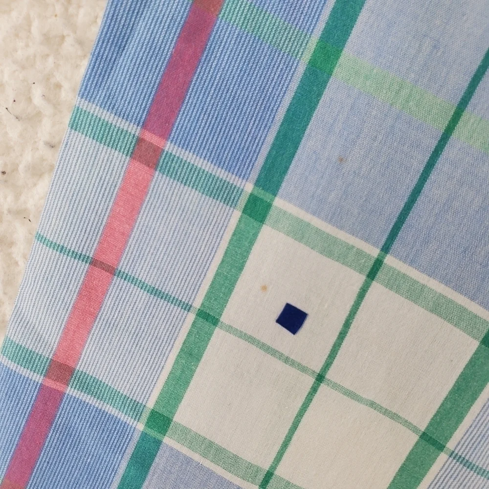 Vtg Levis Shirt Mens XL Tartan Plaid Button Down Blue White Colorgraphs 80s SS